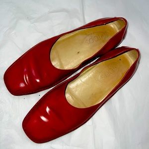 Tod’s red driving shoes, made in Italy, 10 1/2 good condition!